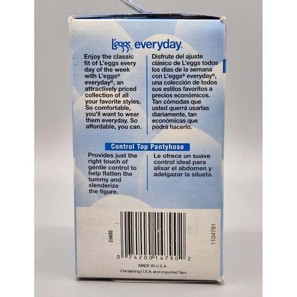 NOS NEW Leggs Everyday Pantyhose Size B Off Black 3 Pair Pack Control Top - Picture 3 of 5